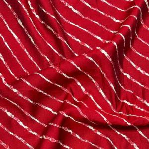 Deep Red Leheriya Printed Muslin Fabric