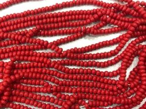 Deep Red Opaque Spherical Handcut Glass Seed Beads (3 Mm)