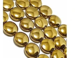 Golden Metallic Finish Glass Beads