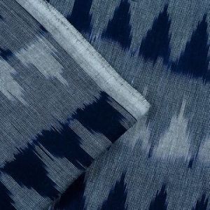 Grey & Blue Ikat Fabric