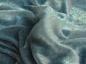 Light Blue Plain Crushed Shimmer Terylene Mesh Net Fabric