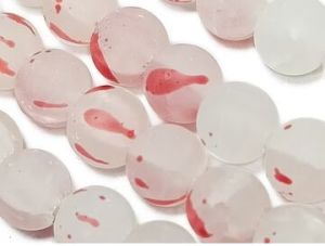 Light Red Spherical Frosted Designer Glass Beads