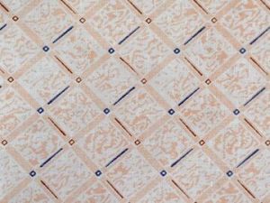 Peach Geometric Printed Cotton Linen Fabric