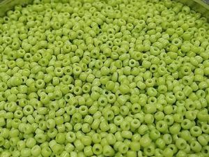 Peridot Green Opaque Round Rocaille Glass Seed Beads