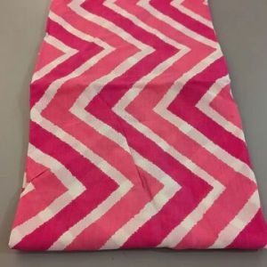 Precut Of 2.5 Meters Of Pink Chevron Muslin Silk Fabric