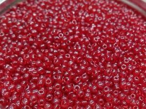 Red Transparent Round Rocaille Glass Seed Beads