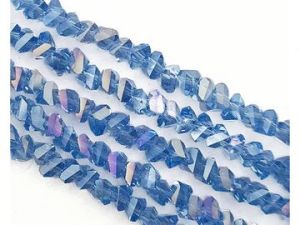 Transparent Blue Uncut Designer Glass Crystal Beads