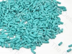 Turquoise Opaque Bugle Glass Beads