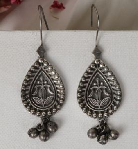 Antique Ghungroo Hook Danglers Women Earrings