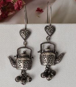 Kettle Shaped Ghungroo Hook Danglers Women Earrings