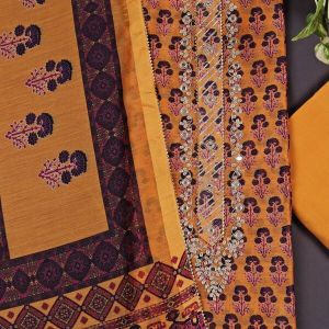 Yellow Chanderi Suit Set