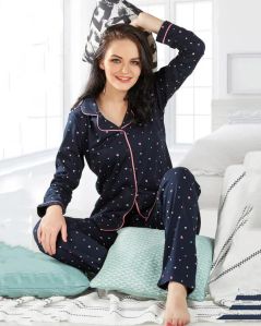 Juliet:women Pure Cotton Long Sleeve Night Suits