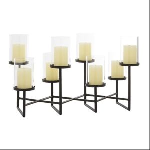 Classic Metal Tea Light, Color : Black, Base Material : Iron