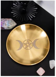 Gold Triple Moon Altar Plate