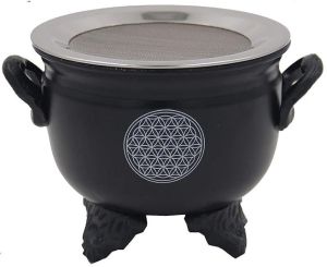 Large Metal Charcoal Incense Burner (flower Of Life)