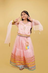 Pretty Pink Lehenga Choli For Girls 3-4Y