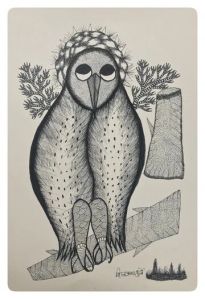 Gond Art Black & White Owl Painting - Elegant & Enchanting