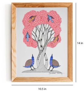 Gond Art Tree Of Life Painting: Hand-painted Masterpiece Gdc041