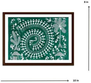 Tarpa Dance Warli Painting (Green) WLS171