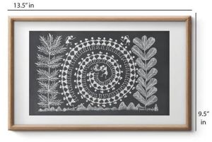 Tribal Art Folk Dance Warli Painting (Black) WLC18