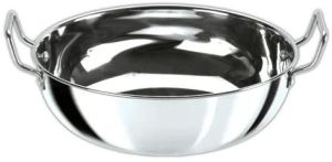 1.5 Litre Tim Cook Round Triply Stainless Steel Kadai