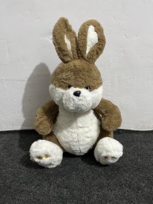 Fur Huggable Bunny Soft Toy, Color : Brown, White For Kid Playing