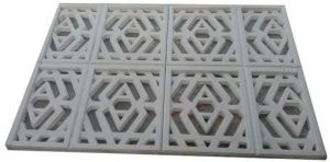 2 Inch Rectangular White GRC Jali