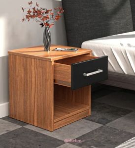 Plywood Polished Bedside Cabinet, Color : Brown