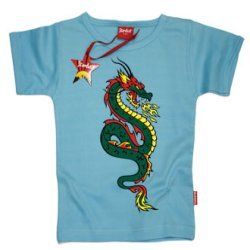 Kids Half Sleeves Dragon Print T Shirt