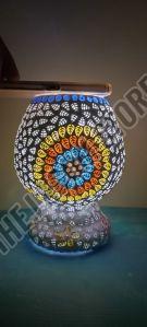 Printed Mushroom Shaped Mosaic Table Lamp, Color : Multi Color