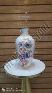 Polished Ceramic Printed Table Top Flower Vase Antique For Home Decor