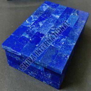 Gemstone Beautiful Lapis Lazuli Box, Color : Blue For Use Storing Jewellery