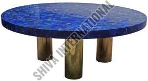 Polished Gemstone Lapis Lazuli Table Top, Color : Blue 6 X 3cm