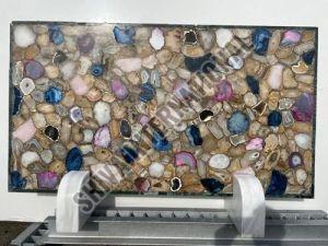 Gemstone Polished Mix Agate Slab, Color : Multi Color, Speciality : Fine Finish