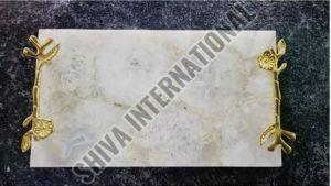 White Agate Stone Serving Tray 25-50mm