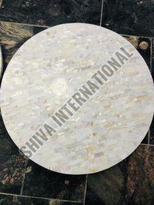 Polished White Mop Table Top, Shape : Round, Weight : 60-80kg