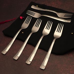 Polished Stainless Steel Dinner Fork, Color : Silver