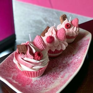 Celebration Cupcake Scented Strawberry Candles