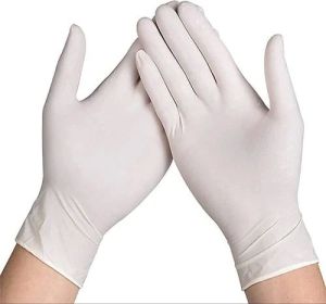 Latex White Disposable Examination Hand Gloves