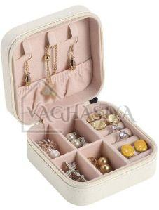 Leather Mini Jewellery Organiser Box, Shape : Square