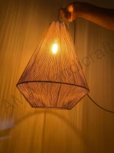 Metal Plain Jute Hanging Pendant Lamp, Color : White Handmade