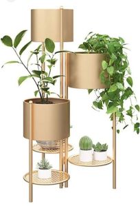 Polished Printed Decorative Brass Planter, Shape : Round, Portable Style : Standing