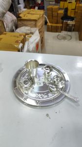 Polished Silver Pooja Thali Set, Shape : Round