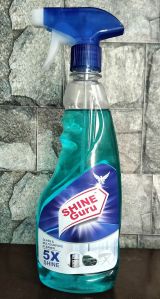 Shine Guru Glass Cleaner, Color : Blue, Packaging Type : Plastic Bottle