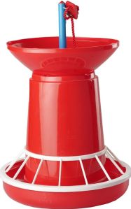 Supreme Equipments Plastic Manual Poultry Feeder 8 Kg, Color : Red