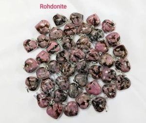 Heart Shaped Rhodonite Stone Pendant 0-15mm 100%, Packaging Type : Plastic Box