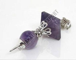 Natural Amethyst Pyramid Pendulum, Color : Multicolor, Packaging Type : Paper Box For Dacoration Healing