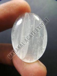 Plain Polished White Selenite Palm Stone, Packaging Type : Plastic Box For Healing Purpose