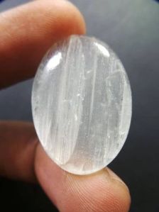 White Selenite Palm Stone