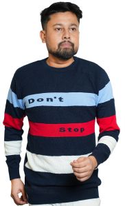 Mens Cotton Full Sleeve Sweater &AMP;quot;don't Stop&AMP;quot; Style